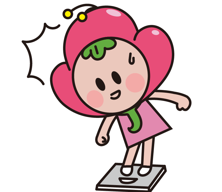 체중계 위에서 놀라는 진이