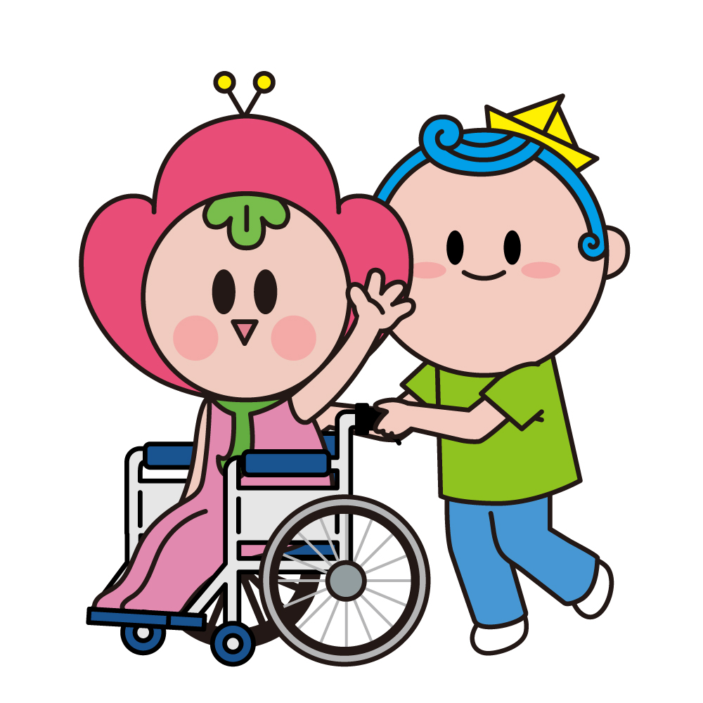 휠체어를 미는 광이