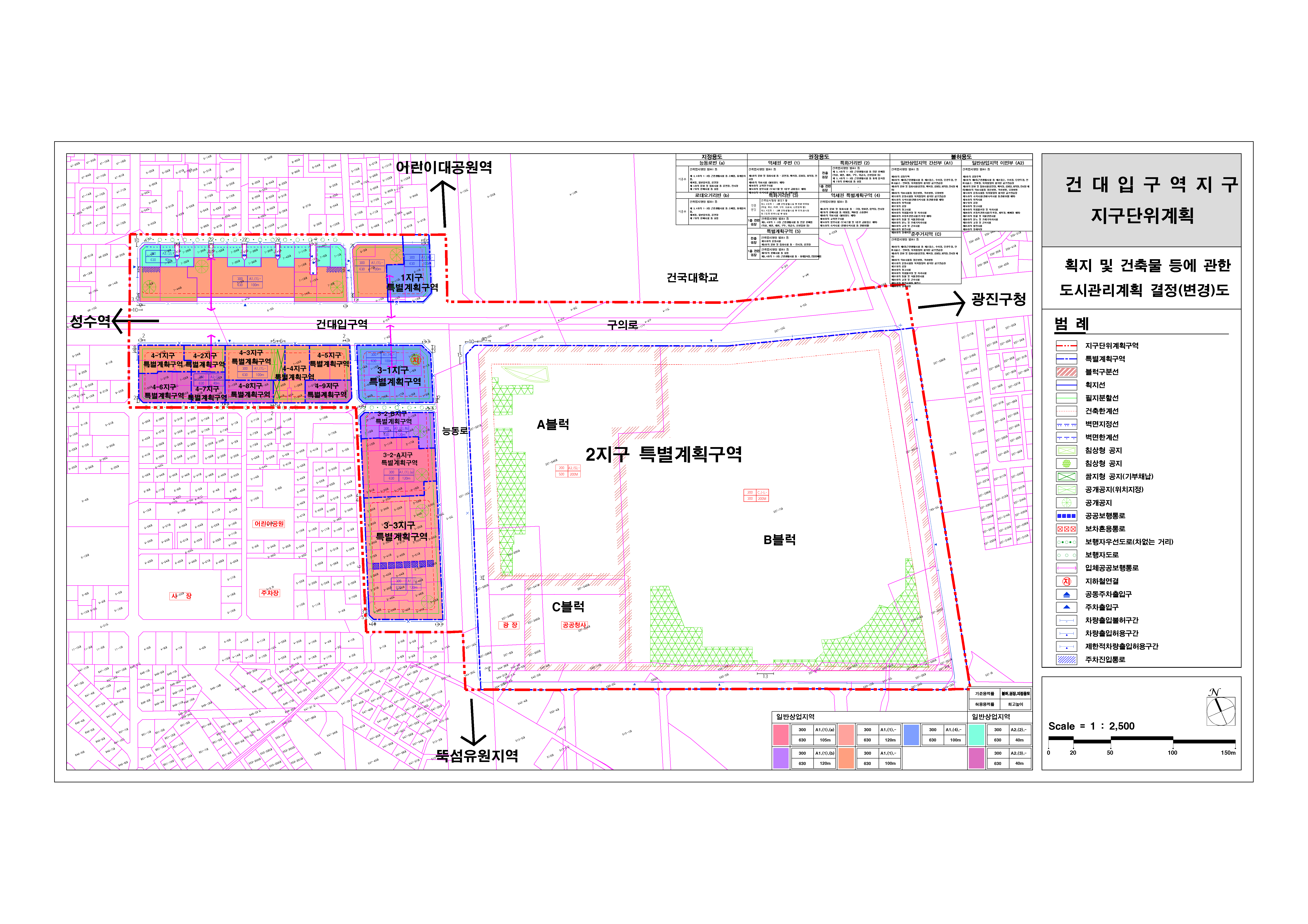 건대입구역지구 결정도면 이미지