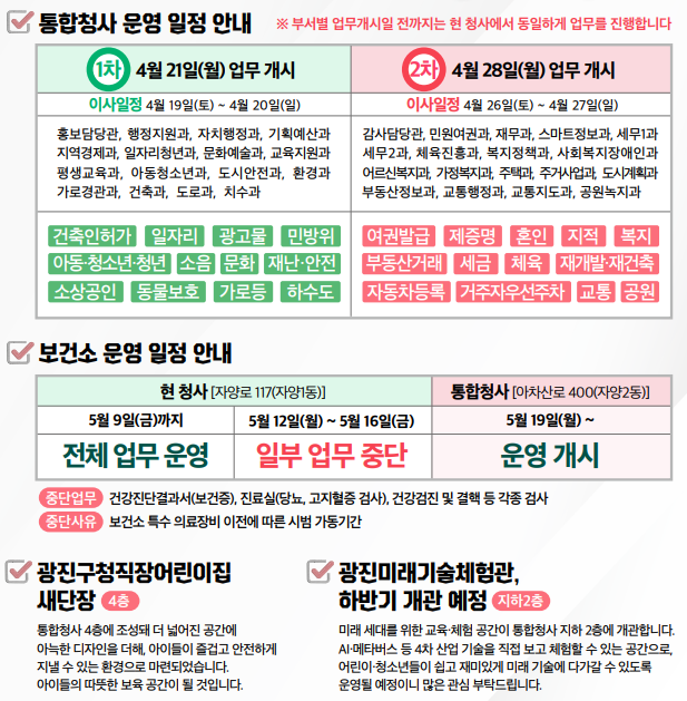 통합청사 이전 일정