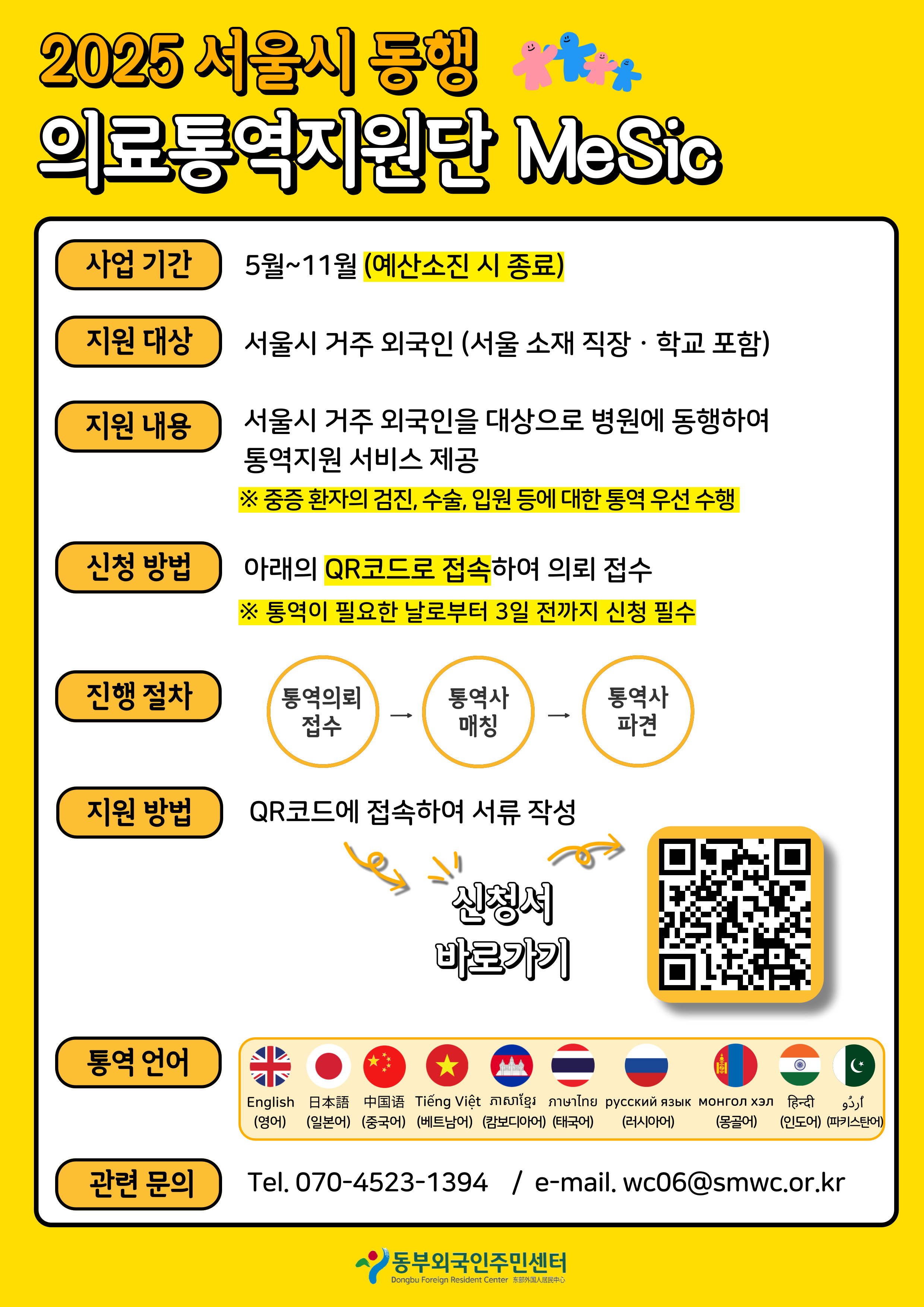 2025년 서울시 동행 의료통역지원(MeSic)