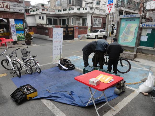 씽씽자전거 사업단, "구의2동 찾아가는 자전거 이동수리"