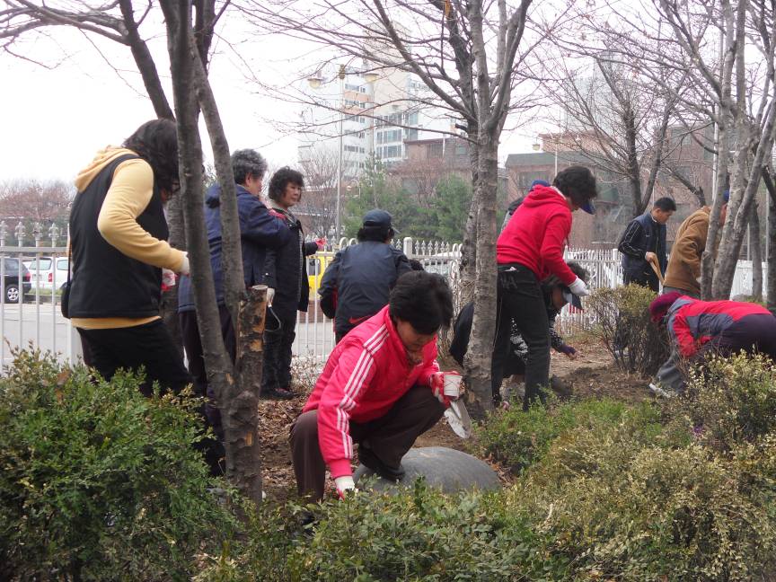 자양유수지 주변 해바라기길 만들기 꽃씨 파종행사