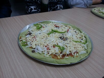 피자 굽기 전 모습