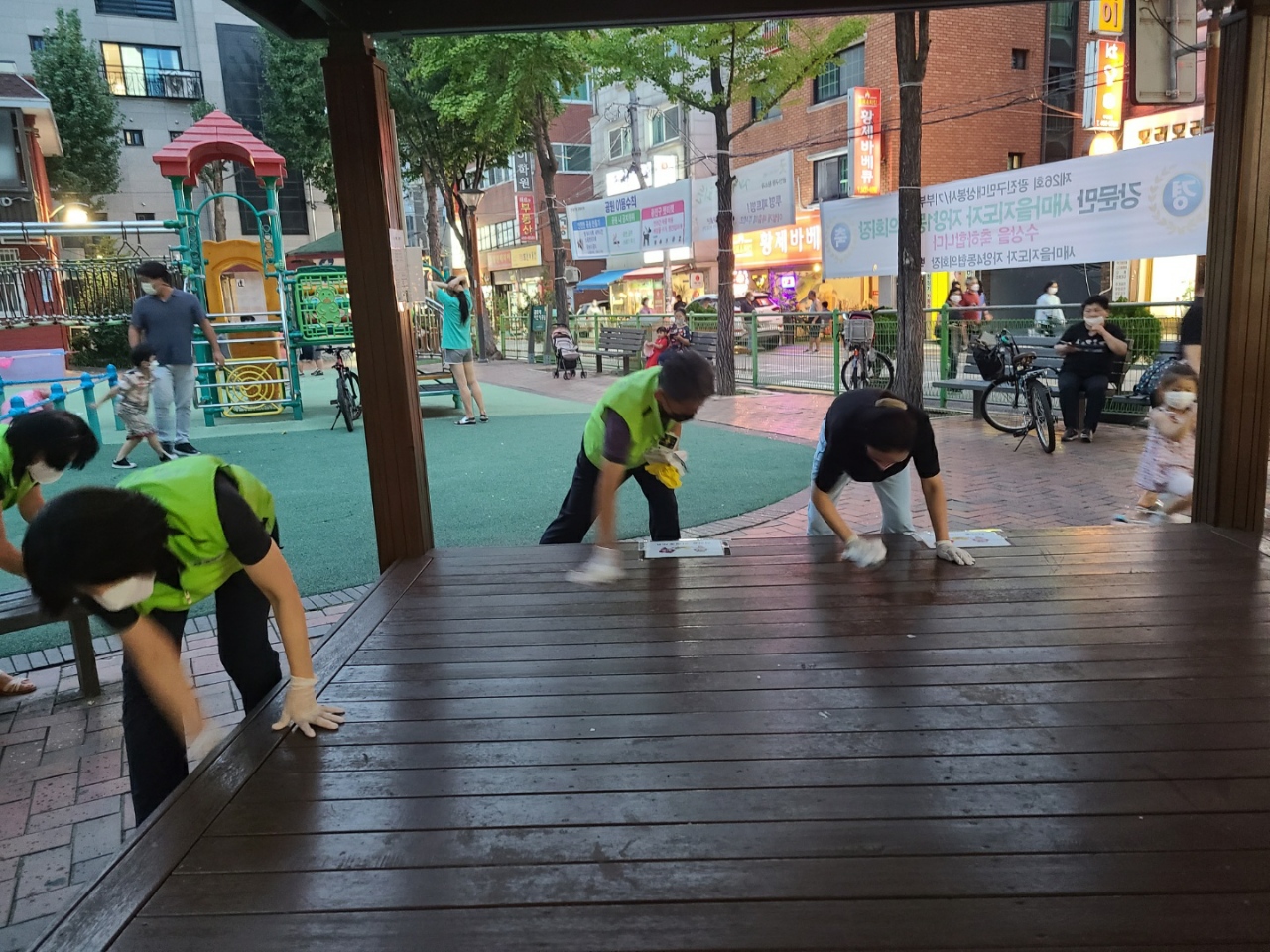 자율방재단 8월 야간계도 및 방역활동