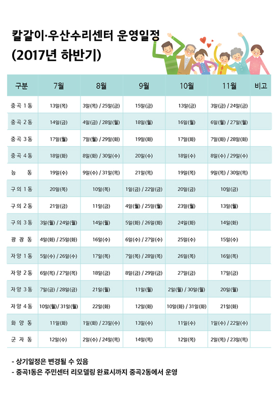 2017년 하반기 칼갈이ㆍ우산수리센터 운영